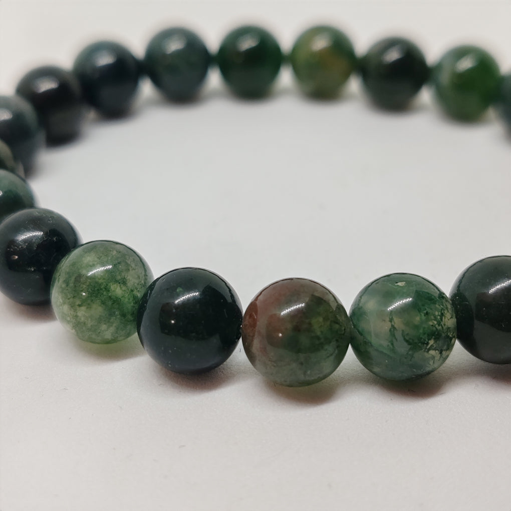 Moss Agate (8mm round beads)