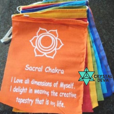 Chakra affirmation prayer flag / banner