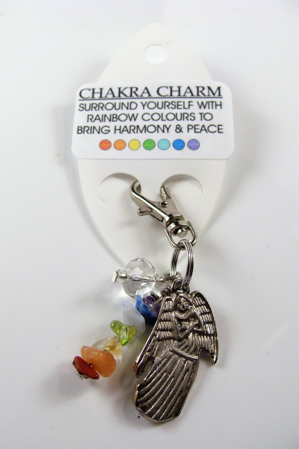 Gemstone Chakra Charm with Angel