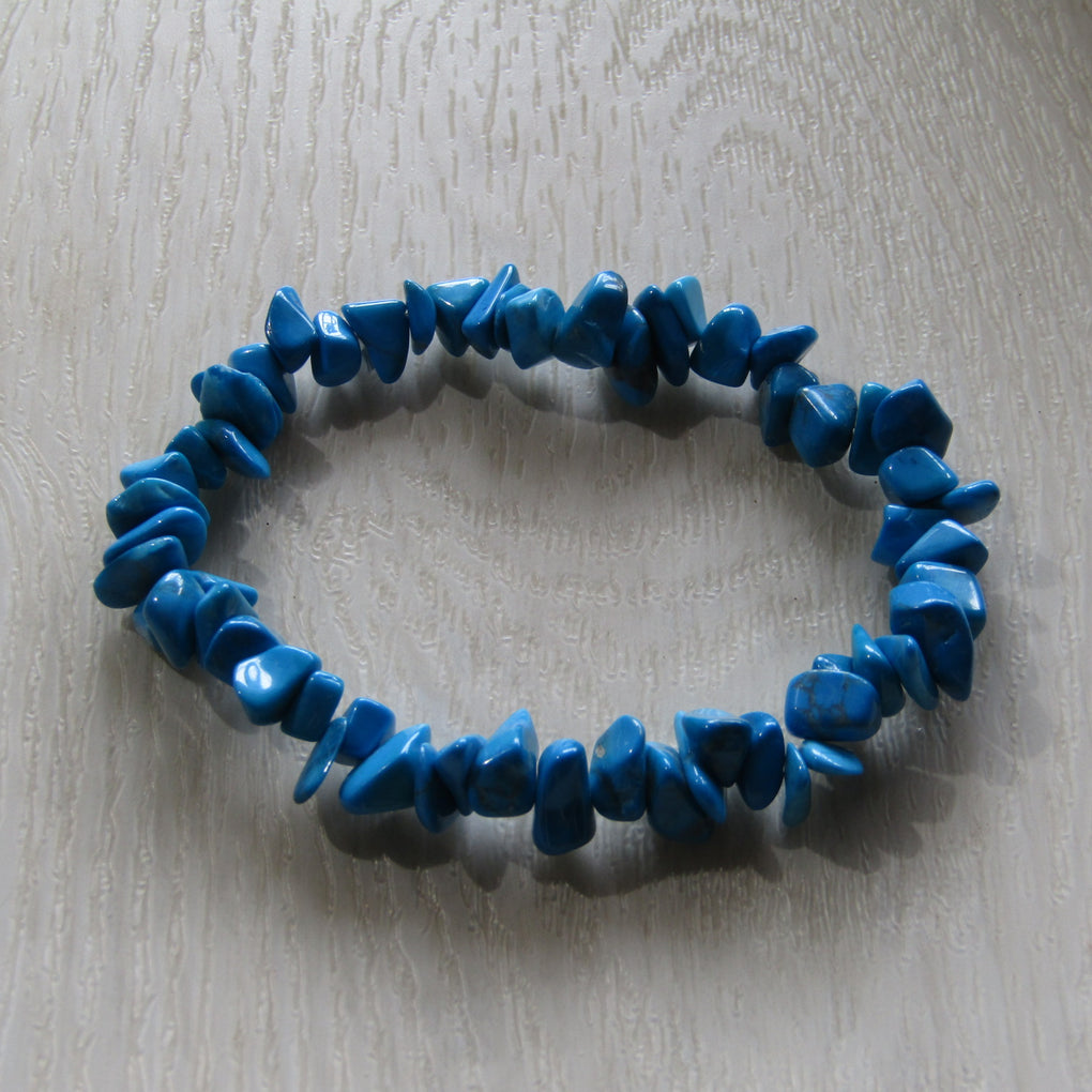 Blue Magnesite chip bead Bracelet