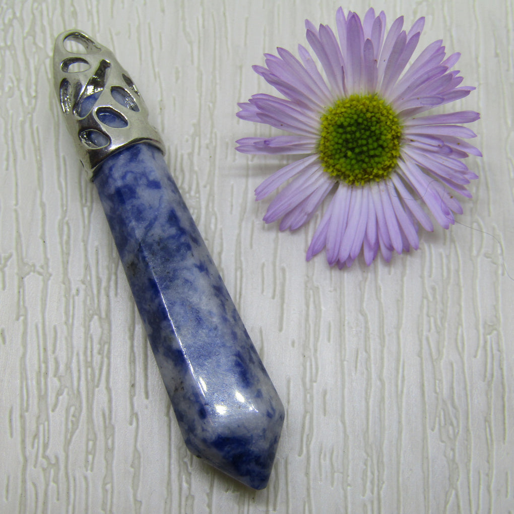 Sodalite Crystal Point Pendant (Large)