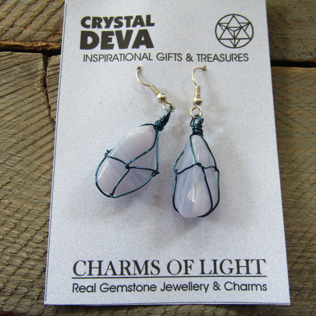 Wire Wrapped Gemstone Earrings