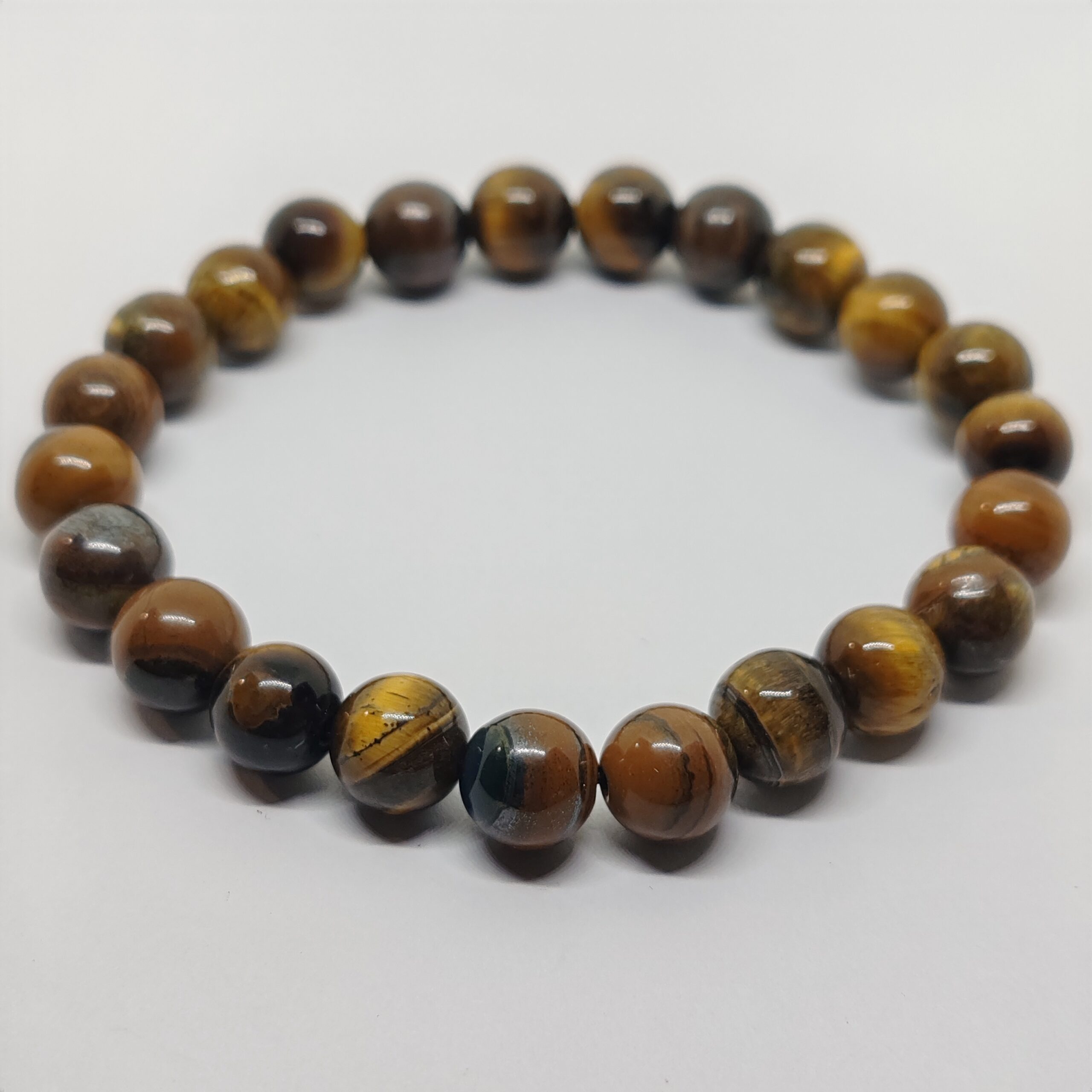 Tiger's Eye Stone - Gold (8mm round beads)